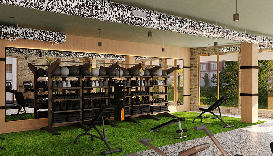 Fitness center with multiple equipment options