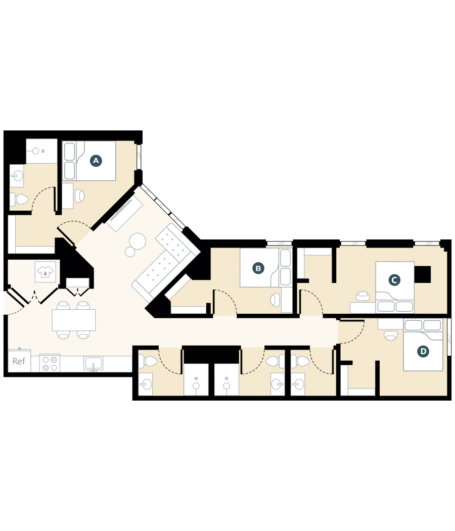 Rendering for 4X3.5 B floor plan